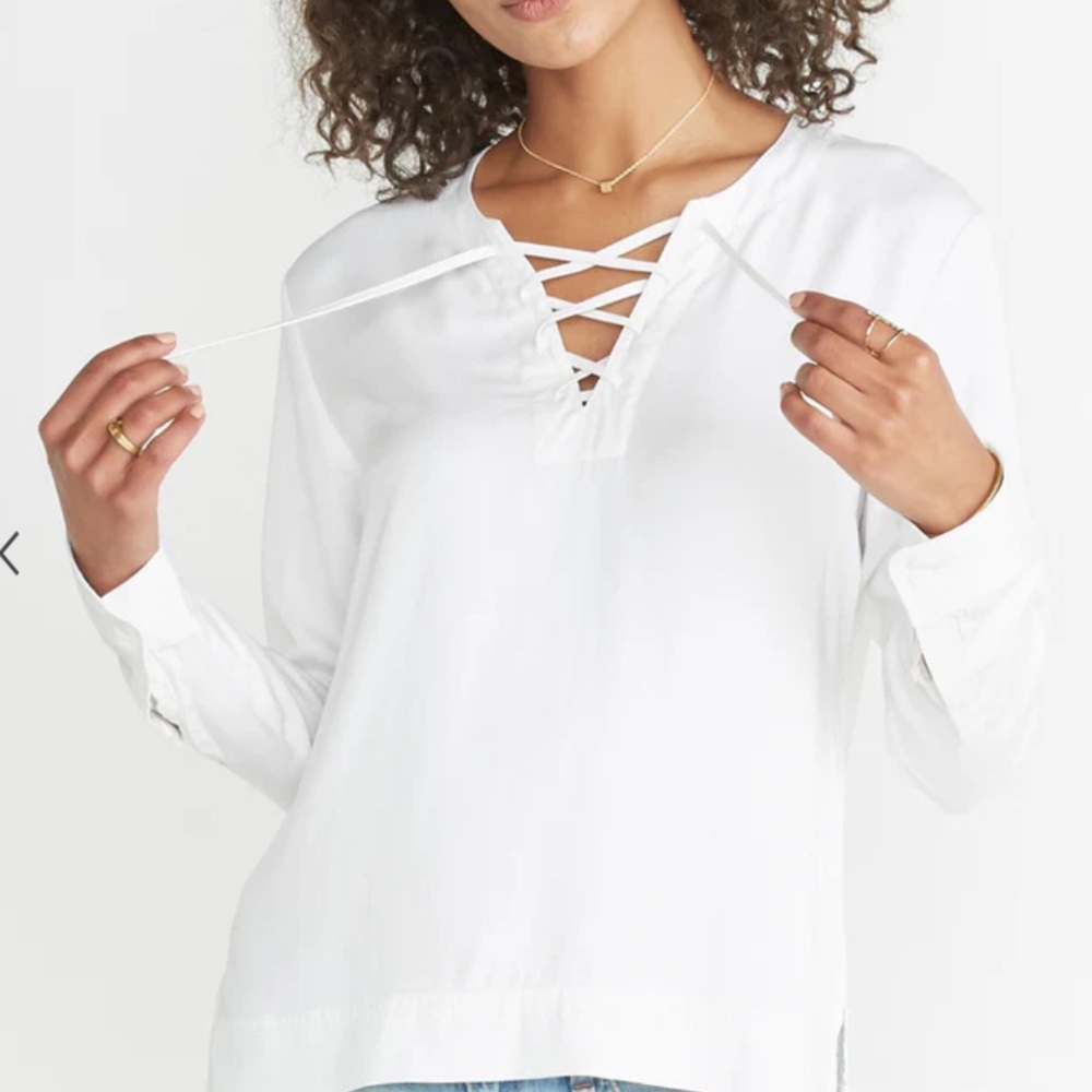 Marine Layer Everly Lace-Up Top